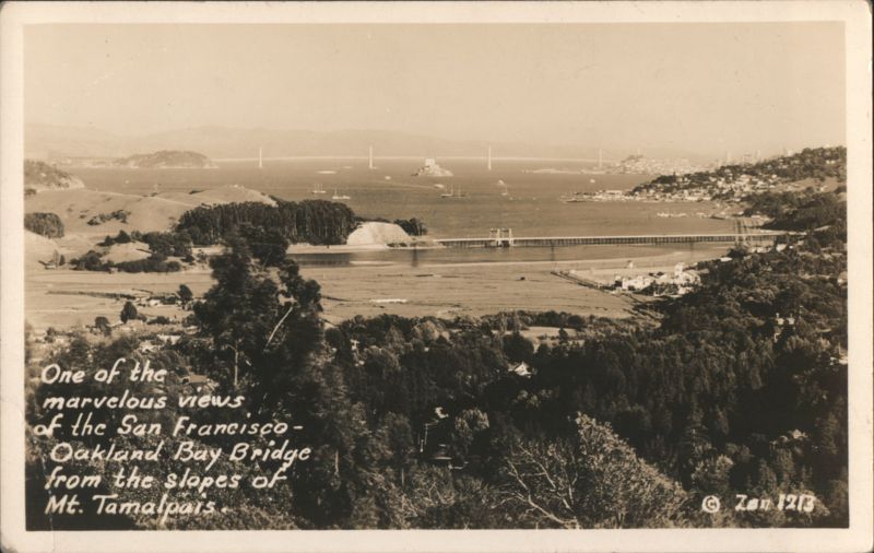 San Francisco-Oakland Bay Bridge from Mt. Tamalpais California