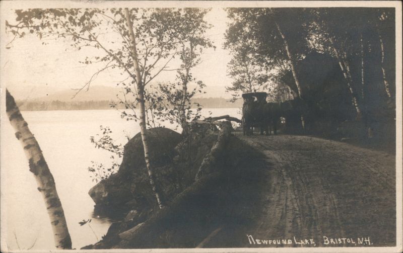 Horse-Drawn Carriage on Road by Newfound Lake Bristol New Hampshire