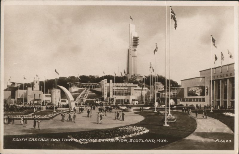 South Cascade and Tower, Empire Exhibition, Scotland 1938 Glasgow