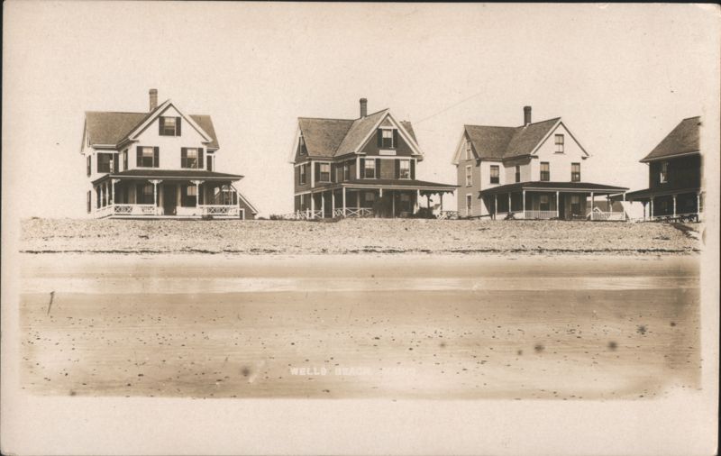 Houses Along the Shoreline at Wells Beach Maine