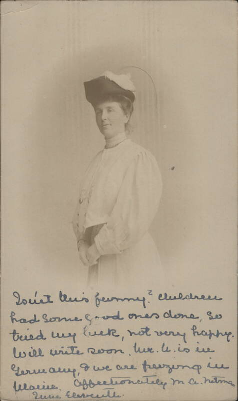 Portrait of a Woman in Hat and High Collar Old Orchard Beach Maine