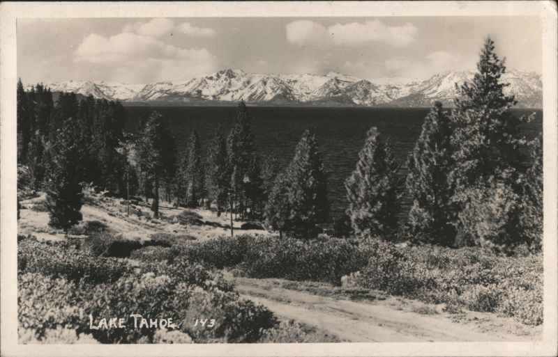 Lake Tahoe Mountain Landscape with Snow-Capped Peaks California