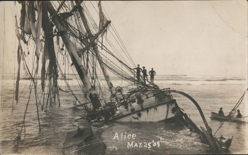 Shipwreck of the Alice, May 25, 1909 Chinook Washington