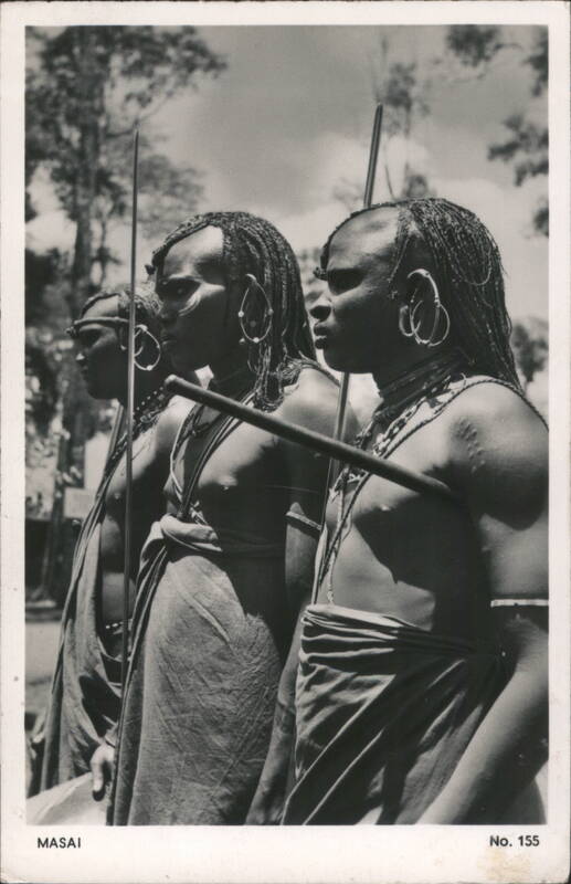 Masai Warriors with Spears Kenya Africa