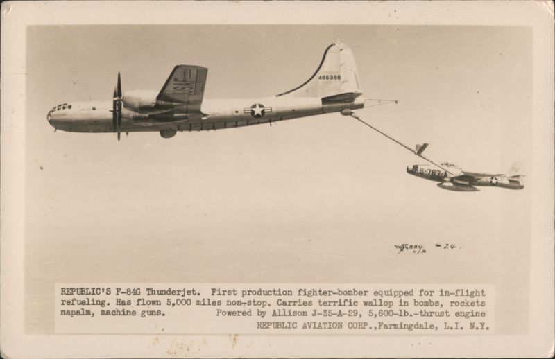 Republic F-84G Thunderjet In-Flight Refueling Farmingdale New York