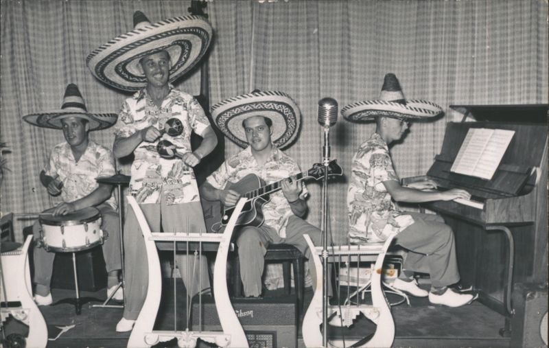 Four-Piece Band in Sombreros and Hawaiian Shirts Panama