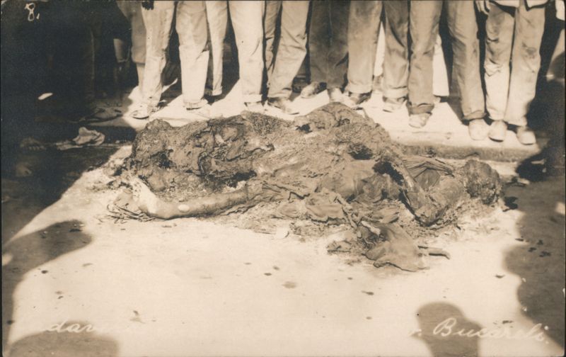 Mexican Revolution Bucareli Street Scene with Remains Mexico City