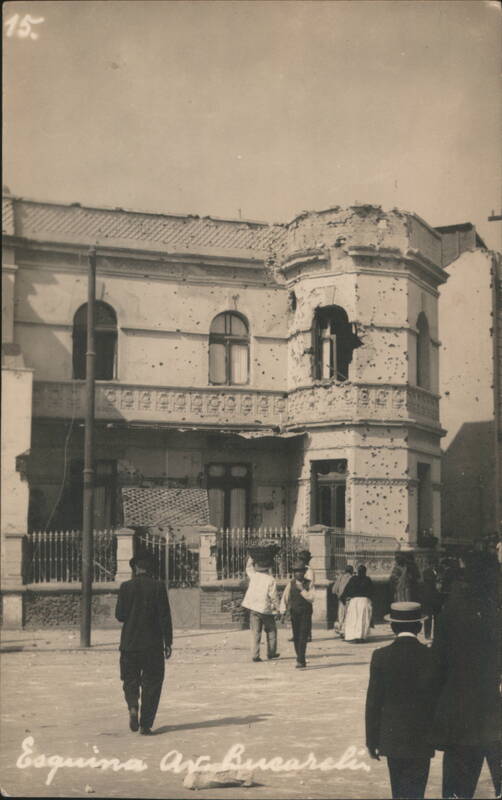 Mexican Revolution Damaged Building on Avenida Bucareli, Mexico City