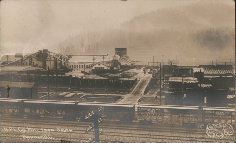 N.P.L. Co. Mill from South, Barnet, British Columbia BC Canada