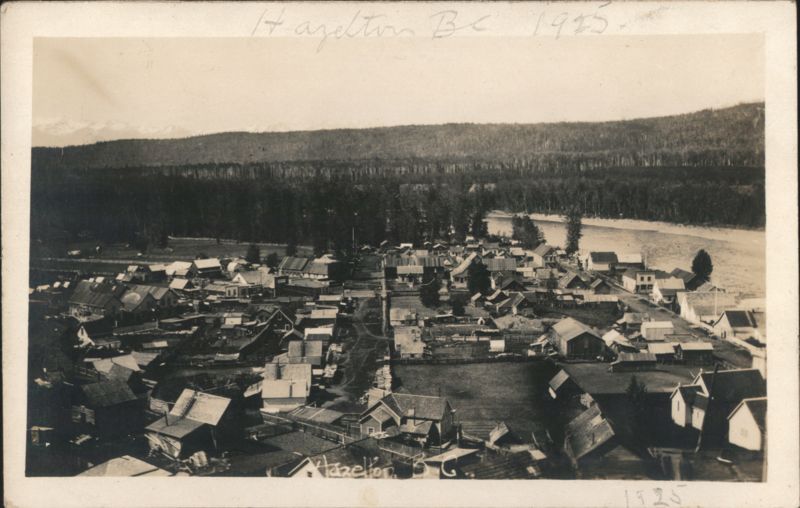Aerial View of Hazelton, British Columbia, 1925 BC Canada