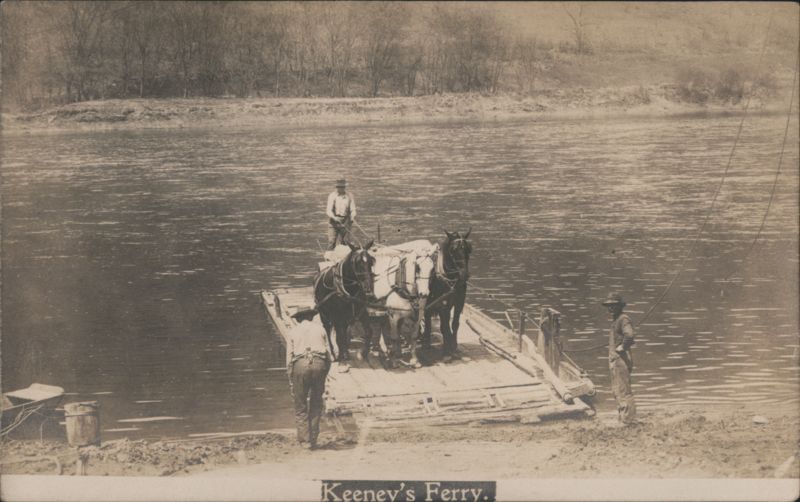 Keeney's Ferry with Horse-Drawn Wagon Laceyville Pennsylvania