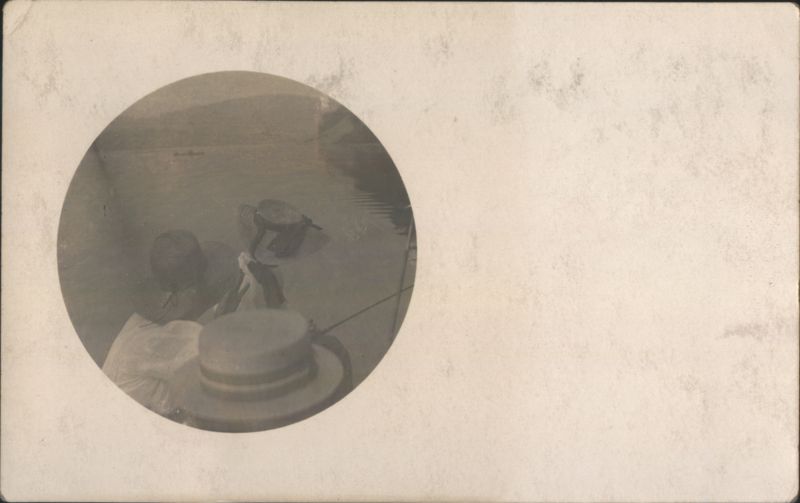 People in Hats on a Boat Vignettes
