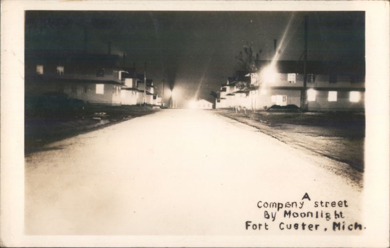 A Company Street by Moonlight, Fort Custer, Michigan