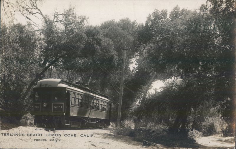 Visalia Electric Railroad Car 201 at Terminus Beach Lemon Cove California