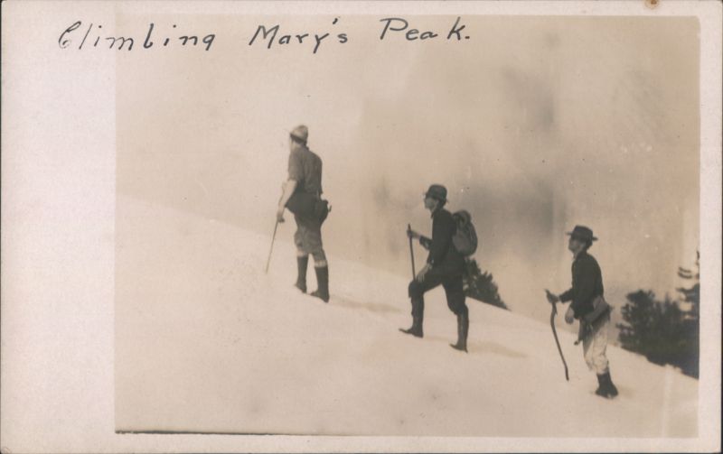 Three Men Climbing Mary's Peak Oregon