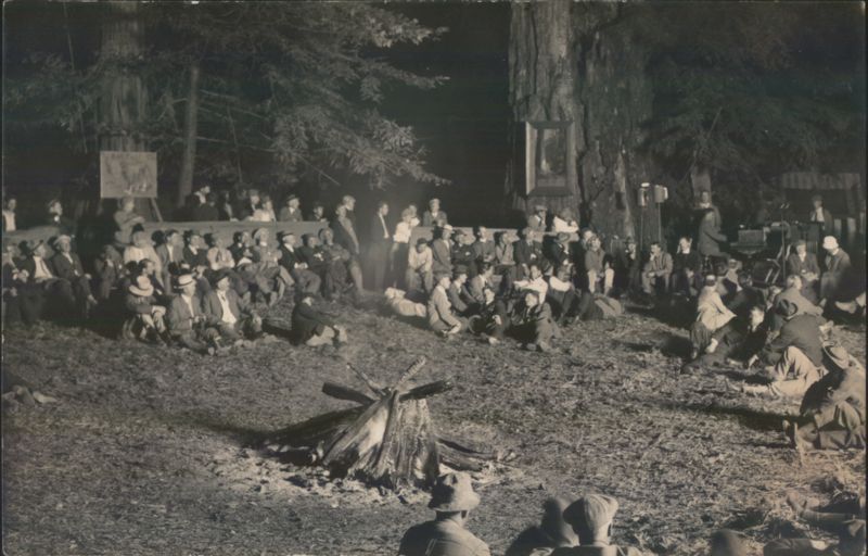 Campfire at Bohemian Grove Monte Rio California