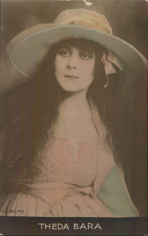 Theda Bara Portrait in Wide-Brimmed Hat Actresses