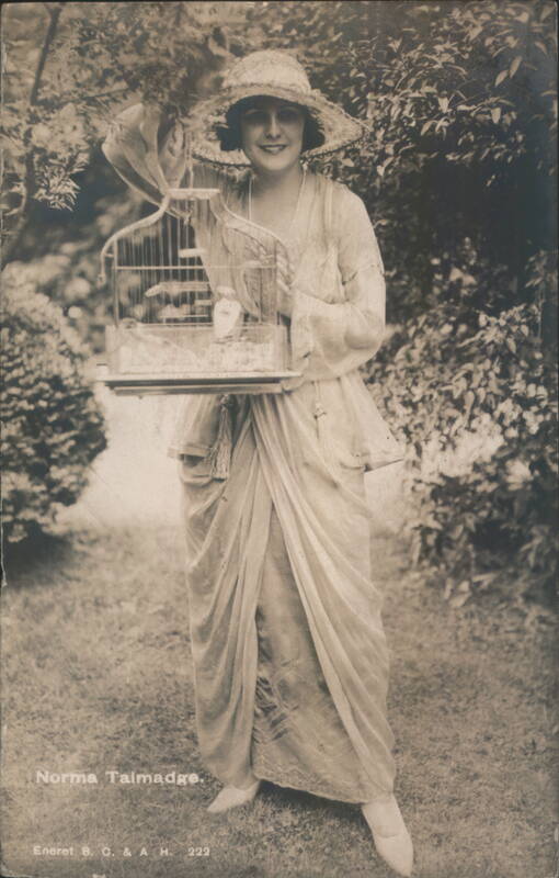 Norma Talmadge Holding a Birdcage Actresses