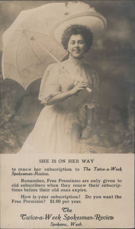 Woman with Parasol, The Twice-a-Week Spokesman-Review Spokane Washington