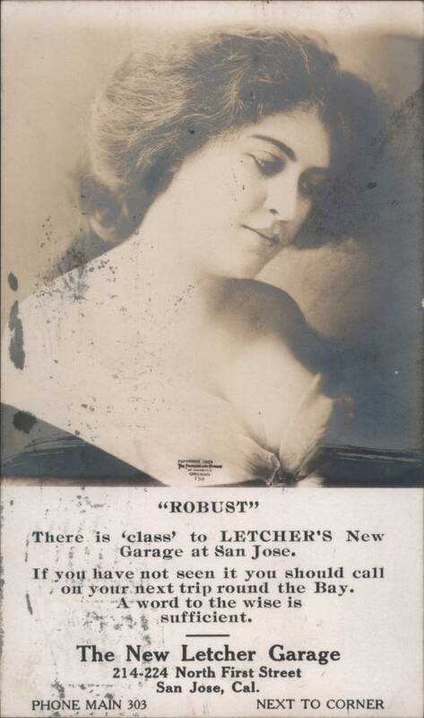 Letcher's New Garage Advertisement, San Jose California