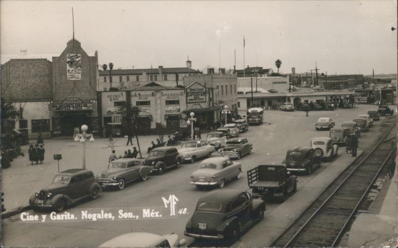 Teatro Obregon and Street Scene in Nogales SON Mexico