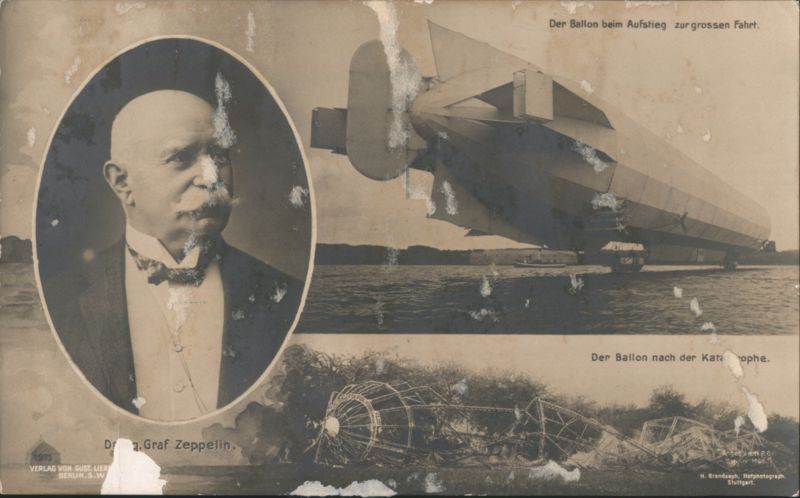Graf Zeppelin Portrait and Airship Disaster H. Brandseph