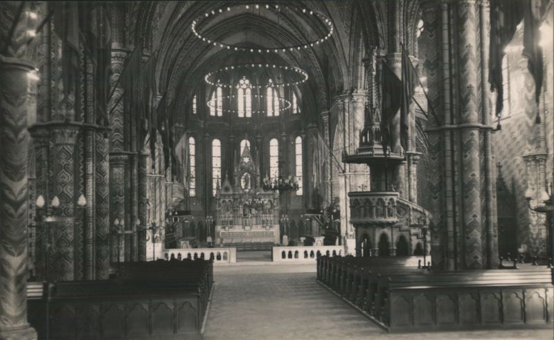 Interior of the Coronation Church in Budapest Hungary