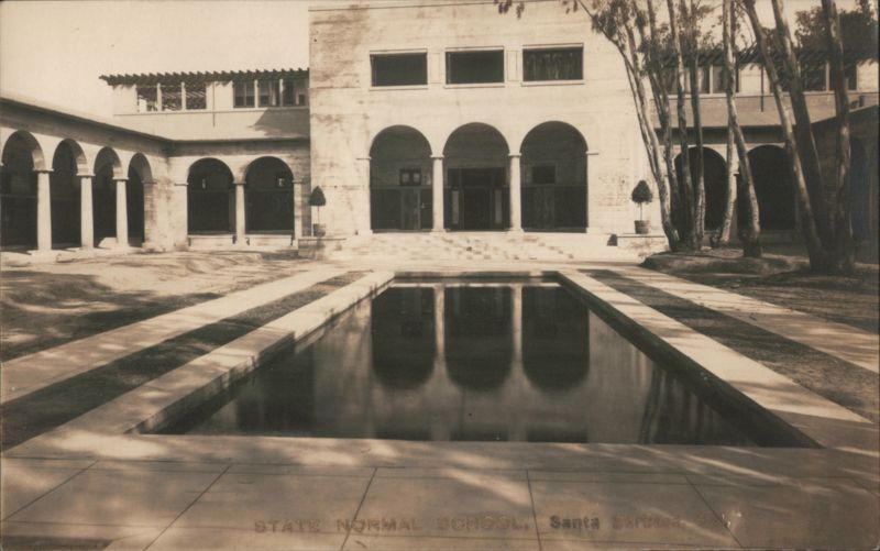 State Normal School Courtyard and Reflecting Pool Santa Barbara California