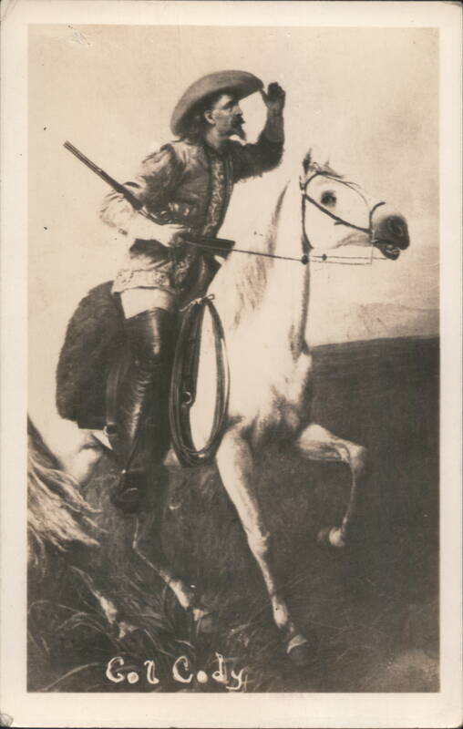 Col. Cody Buffalo Bill on Horseback Cowboy Western