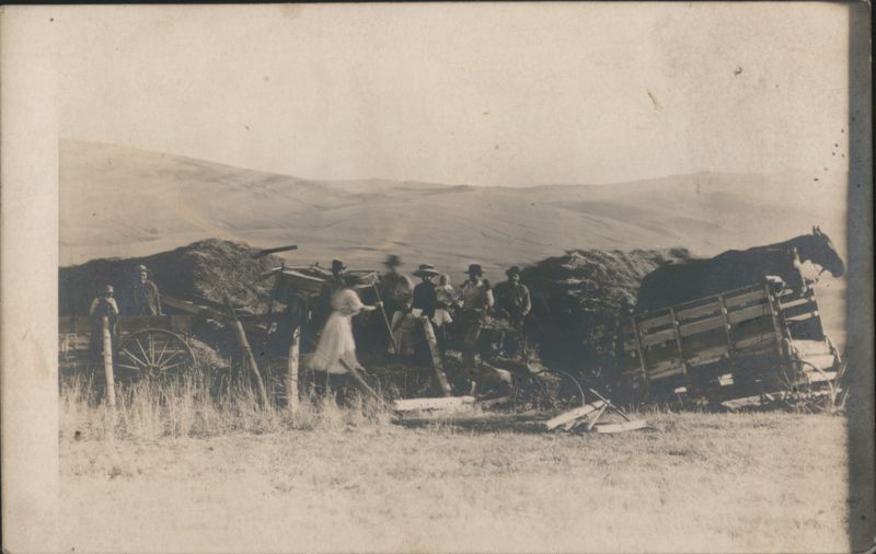 Family Harvesting Hay in Montana Farming