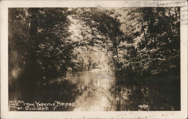 Lovers Lane from Yorkville Bridge on Gull Lake Michigan