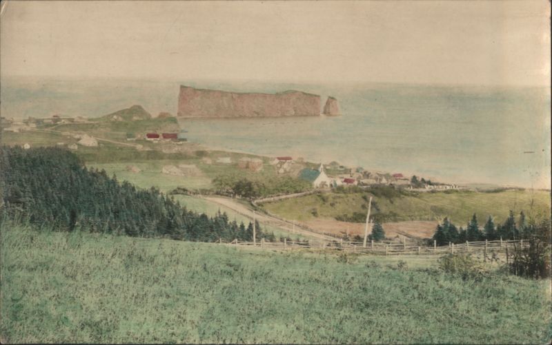 Percé Rock and Village, Gaspé Peninsula QC Canada