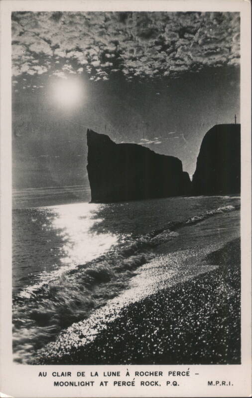 Moonlight at Percé Rock, Quebec QC Canada