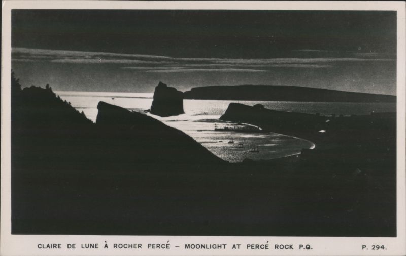 Moonlight at Perce Rock, Quebec QC Canada