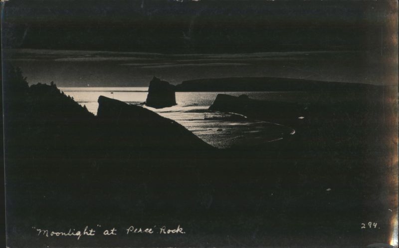Moonlight at Percé Rock QC Canada Quebec