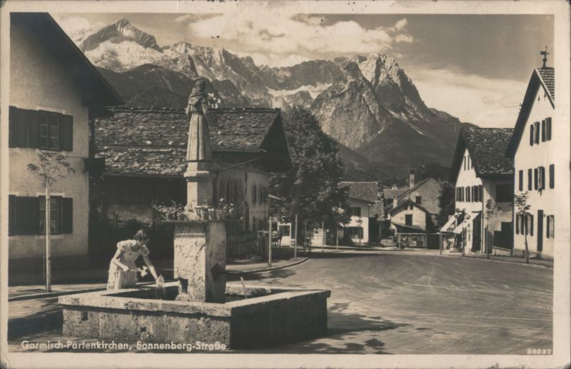 Sonnenberg-Straße Fountain in Garmisch-Partenkirchen Germany