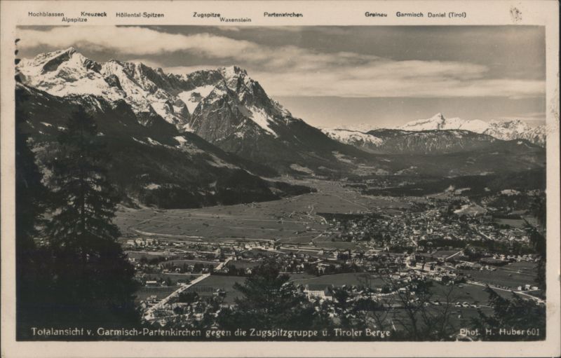 Totalansicht Garmisch-Partenkirchen and Zugspitze Group Germany