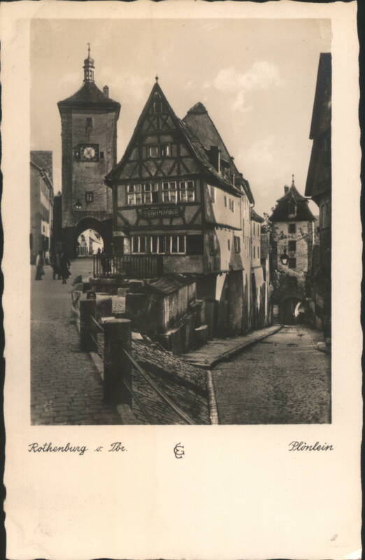 Plönlein Street Scene in Rothenburg ob der Tauber Germany