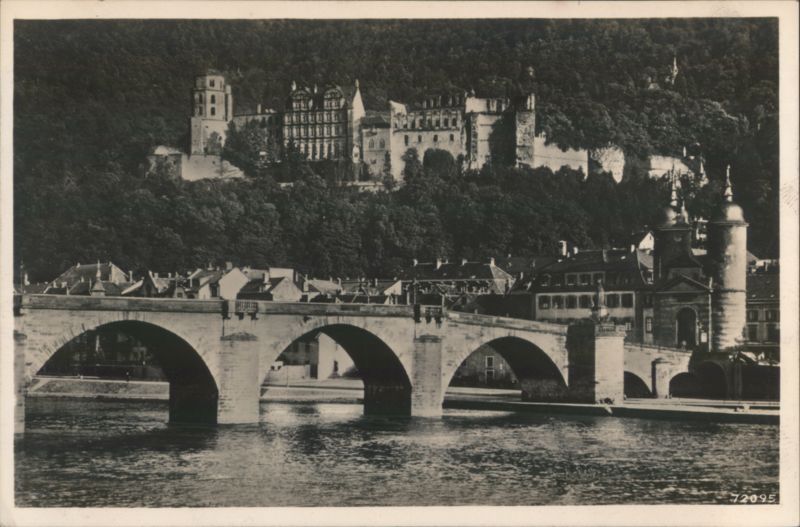 Old Bridge and Castle in Heidelberg Germany