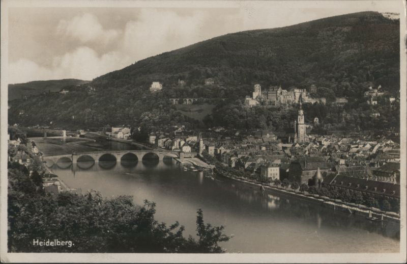 Heidelberg Castle and Old Bridge View Germany