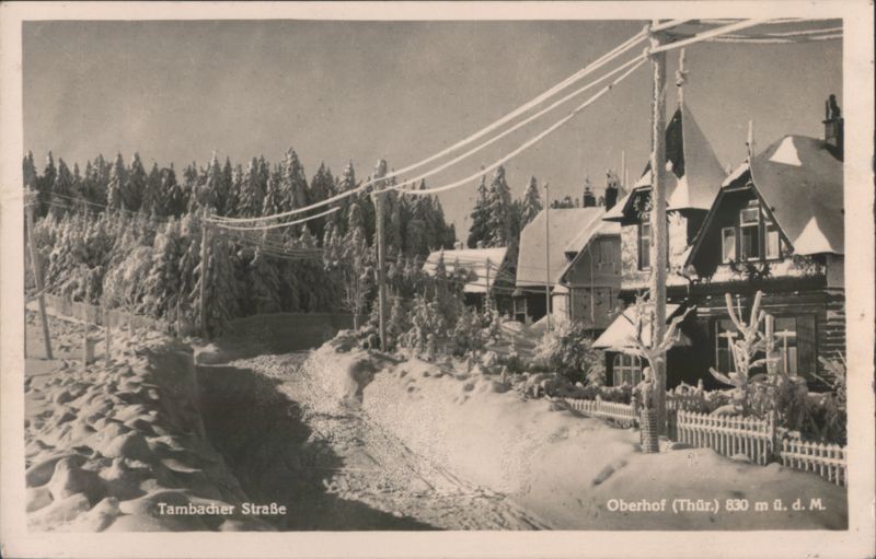 Tambacher Strasse in Winter, Oberhof, Thuringia Germany