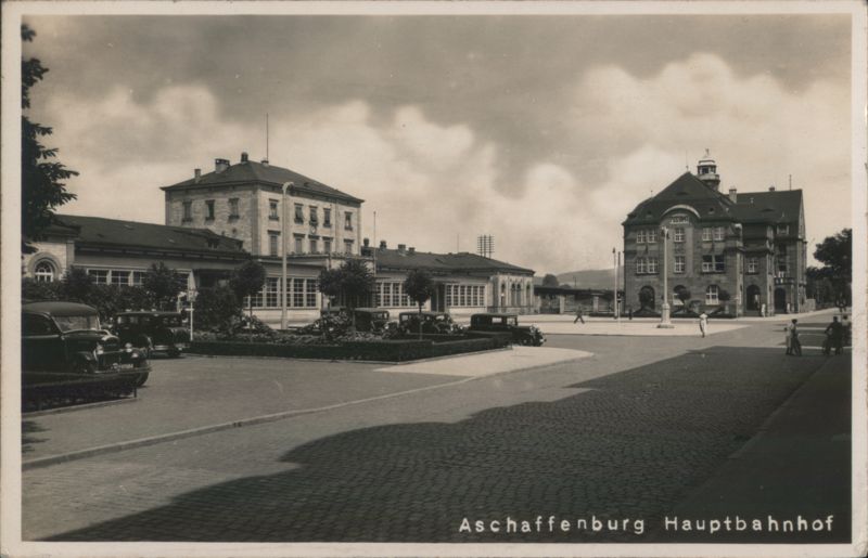 Hauptbahnhof Train Station and Post Office Aschaffenburg Germany