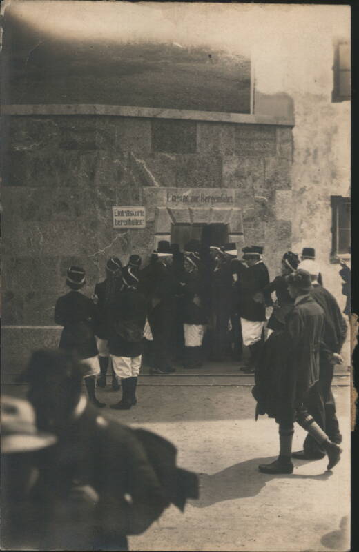 Salzbergwerk Entrance with Visitors Berchtesgaden Germany