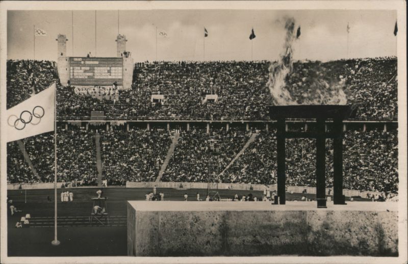 Olympic Games 1936 Berlin Marathon Gate and Olympic Flame Germany