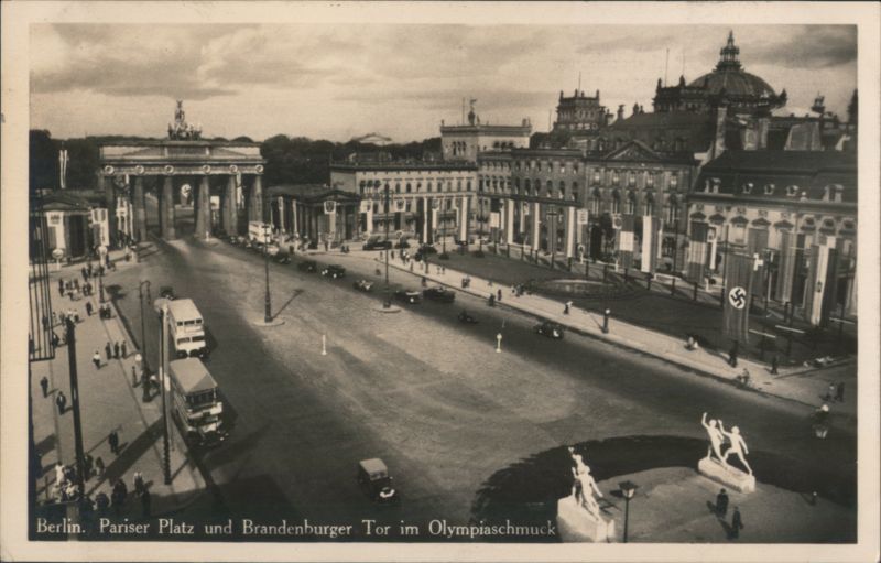 Pariser Platz and Brandenburg Gate in Olympic Ornament Berlin Germany