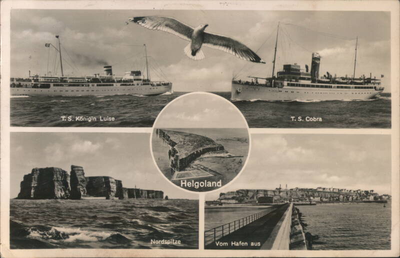 Helgoland Views with T.S. Königin Luise and T.S. Cobra Germany