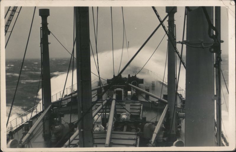 SS Hansa Ship Bow View at Sea Steamers