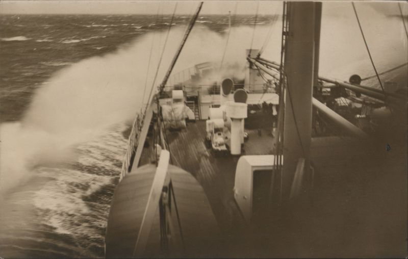 SS Hansa Ship Deck in Rough Seas Steamers