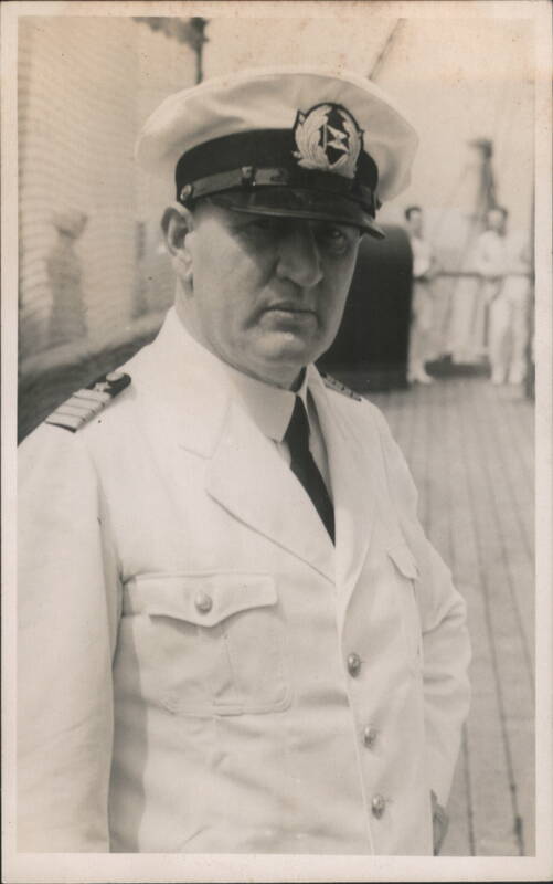 Ship Captain in White Uniform Navy