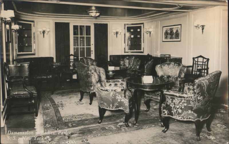 Ladies Parlor, S.S. New York Interiors